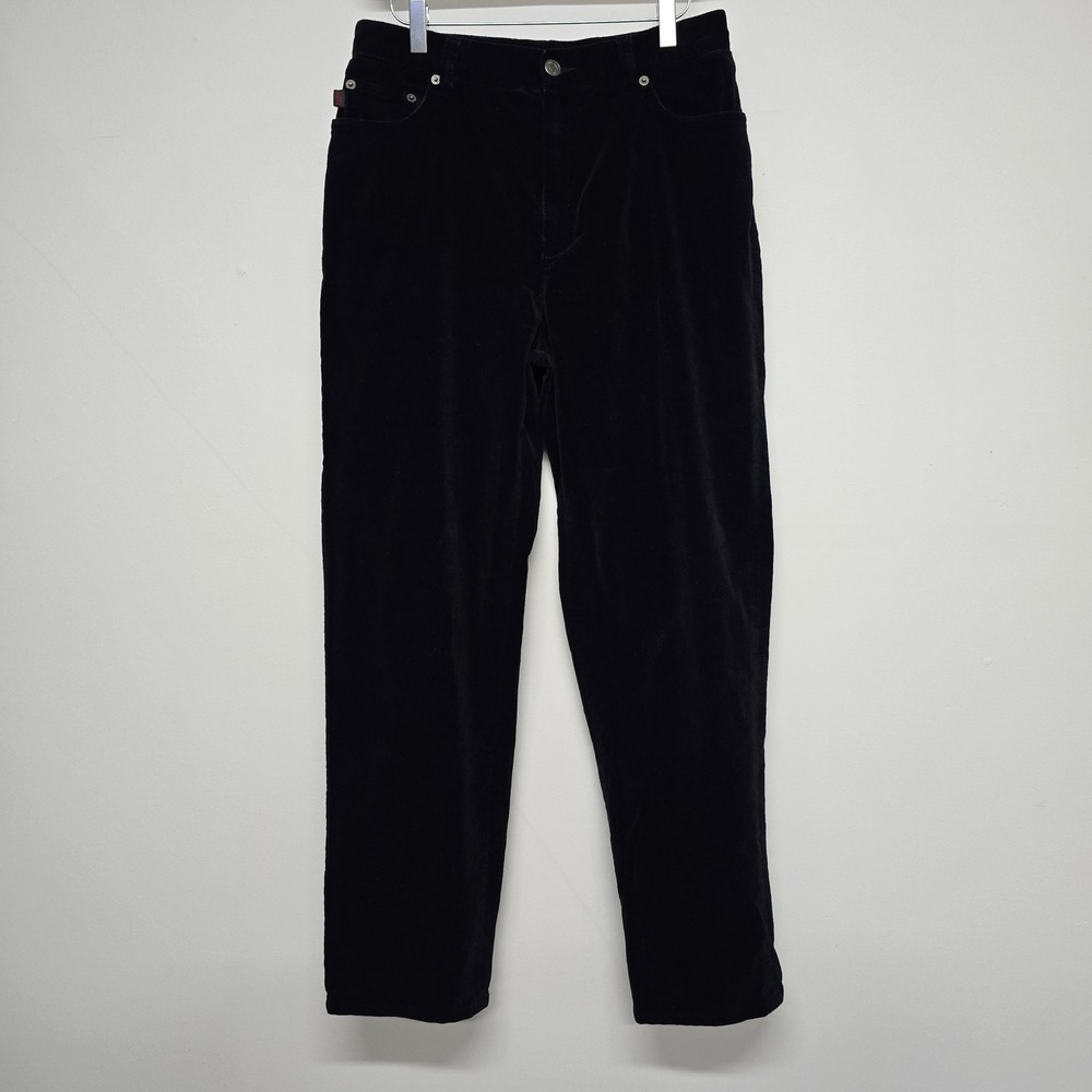 Vintage Lauren Jeans Co Velvet Pants Womens 10 Black Cotton Stretch Classic